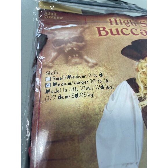 High Seas Buccaneer Costume Size Medium Pirate Large Pirate Outfit Halloween NEW - Picture 4 of 8